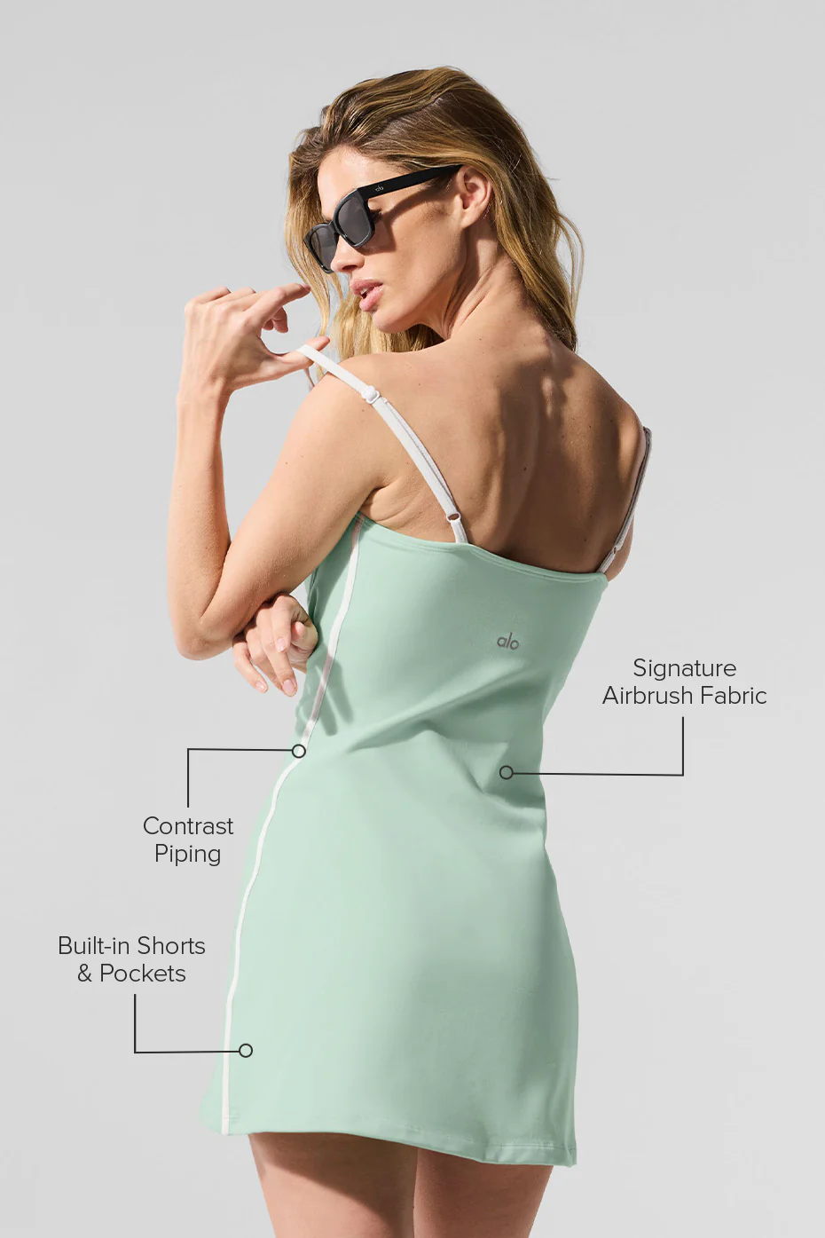 Airbrush Streamlined Dress - Spearmint/White