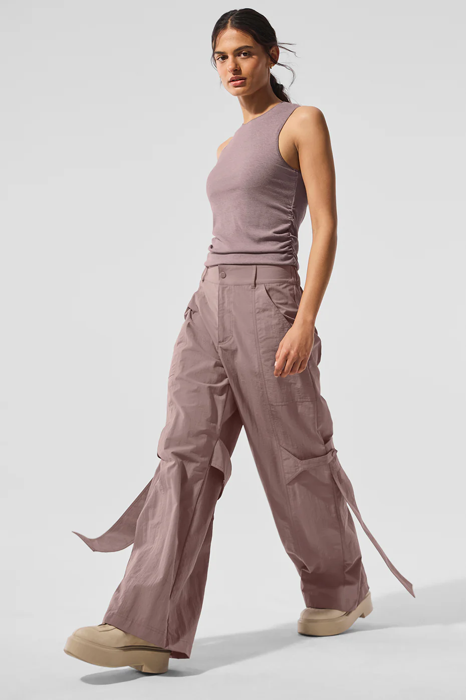 High-Waist Voyager Trouser - Mushroom