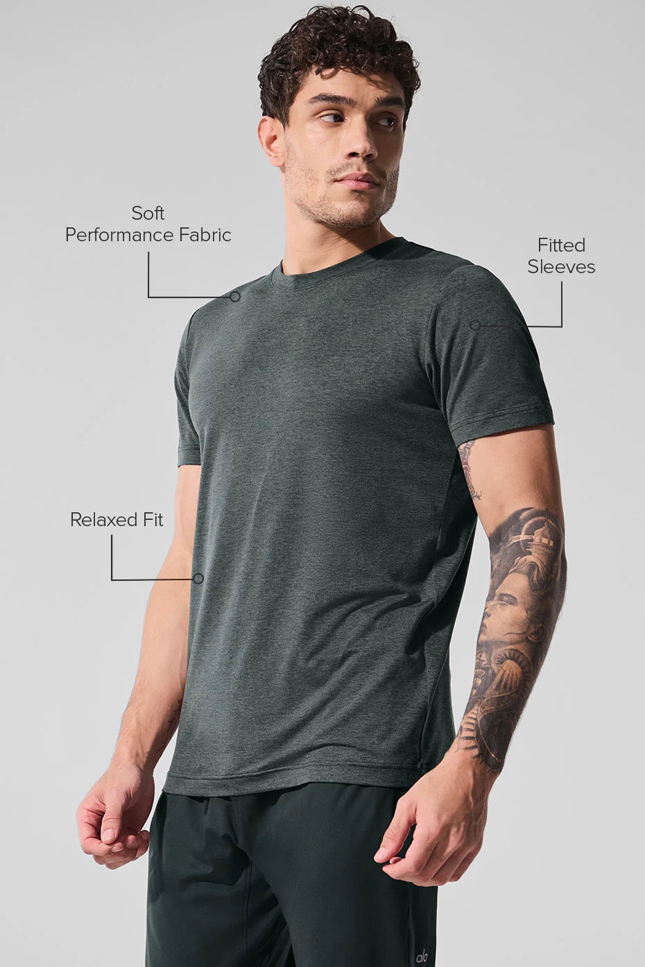 Conquer Reform Crewneck Short Sleeve - Charcoal Green Heather