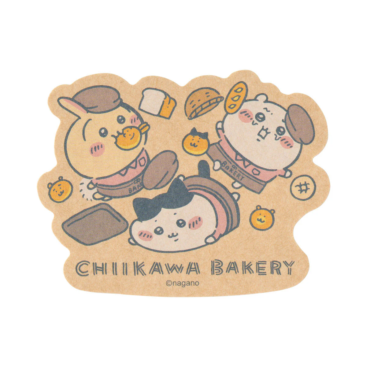 Chiikawa Bakery Smartphone-sized Craft Sticker (Tumbling Trio)