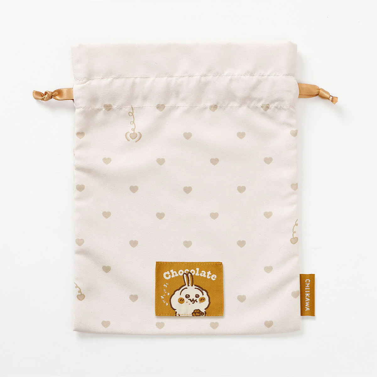 Chiikawa Drawstring Pouch Heart Chocolate Usagi Yellow