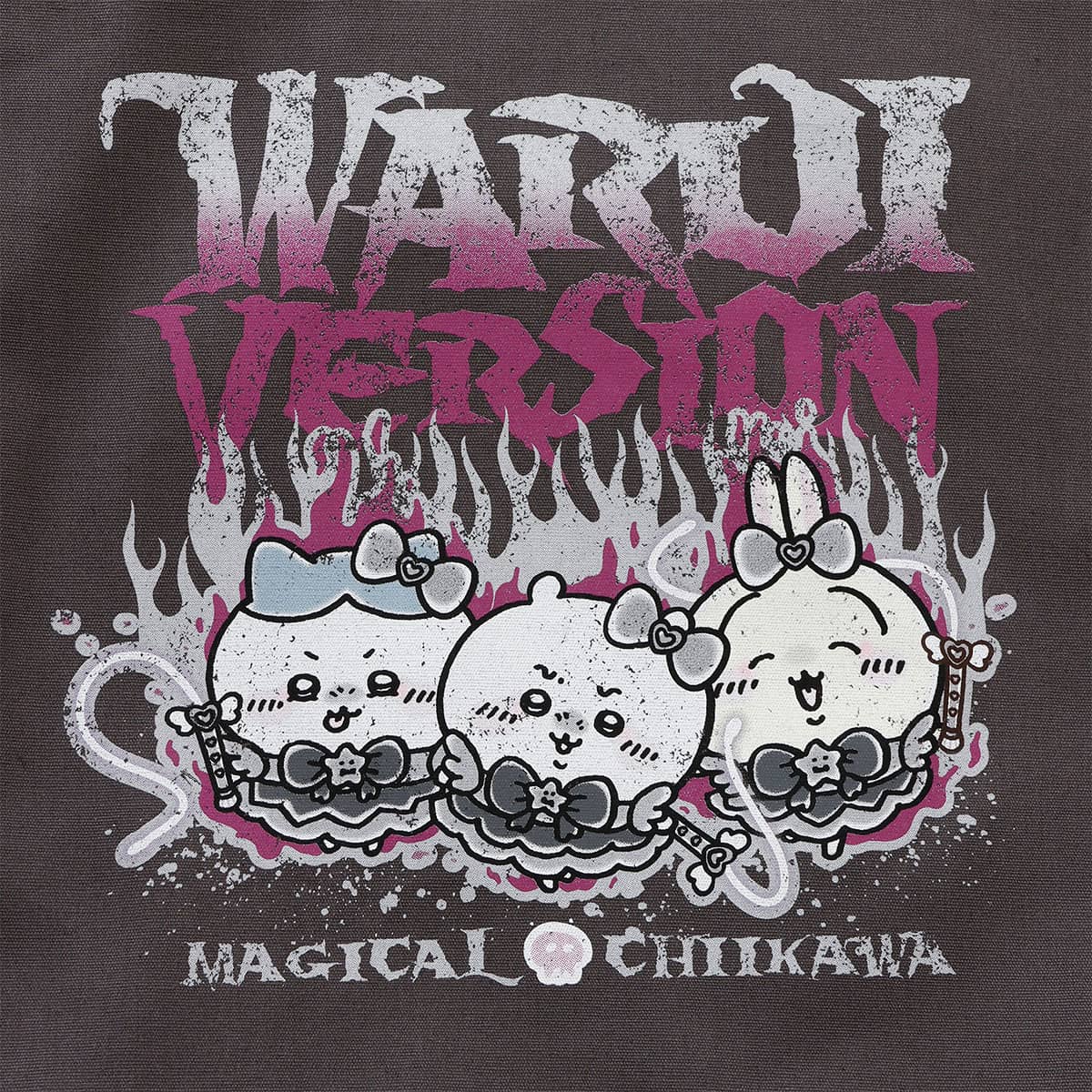 Chiikawa Magical Chiikawa Tote Bag Evil Version Trio Charcoal