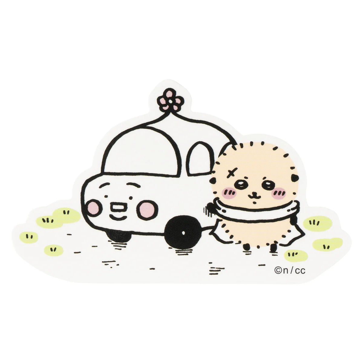 Chiikawa Smartphone-sized Sticker (Rakko and Car)
