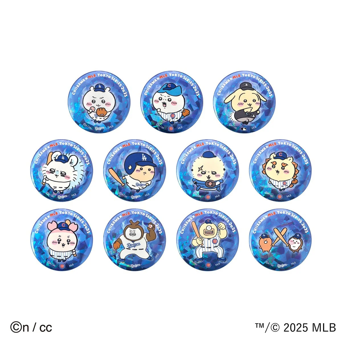 Chiikawa×MLB TOKYO SERIES Hologram Can Badge (11 types) 1BOX 11pcs
