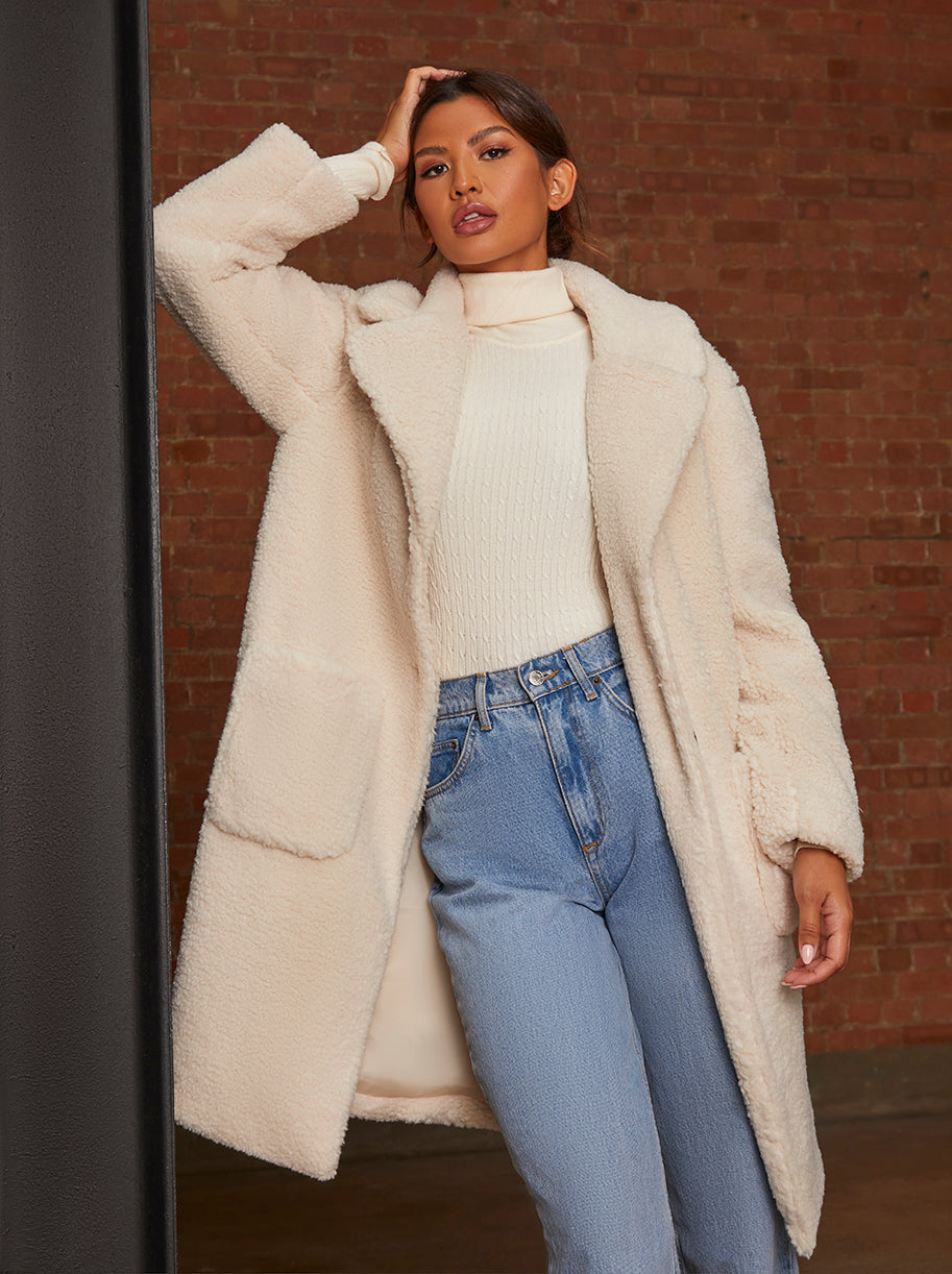 Teddy Coat in Cream