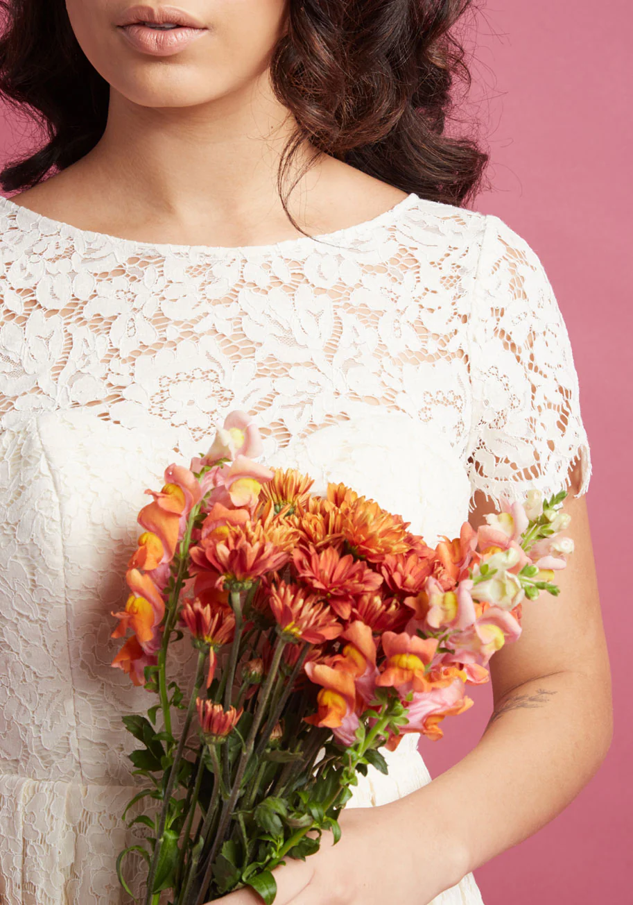 Jenny Yoo Wear and Wow Fit and Flare Dress in Ivory