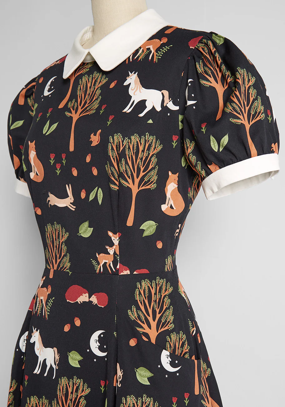 ModCloth x Collectif Enchanted By Fall Swing Dress