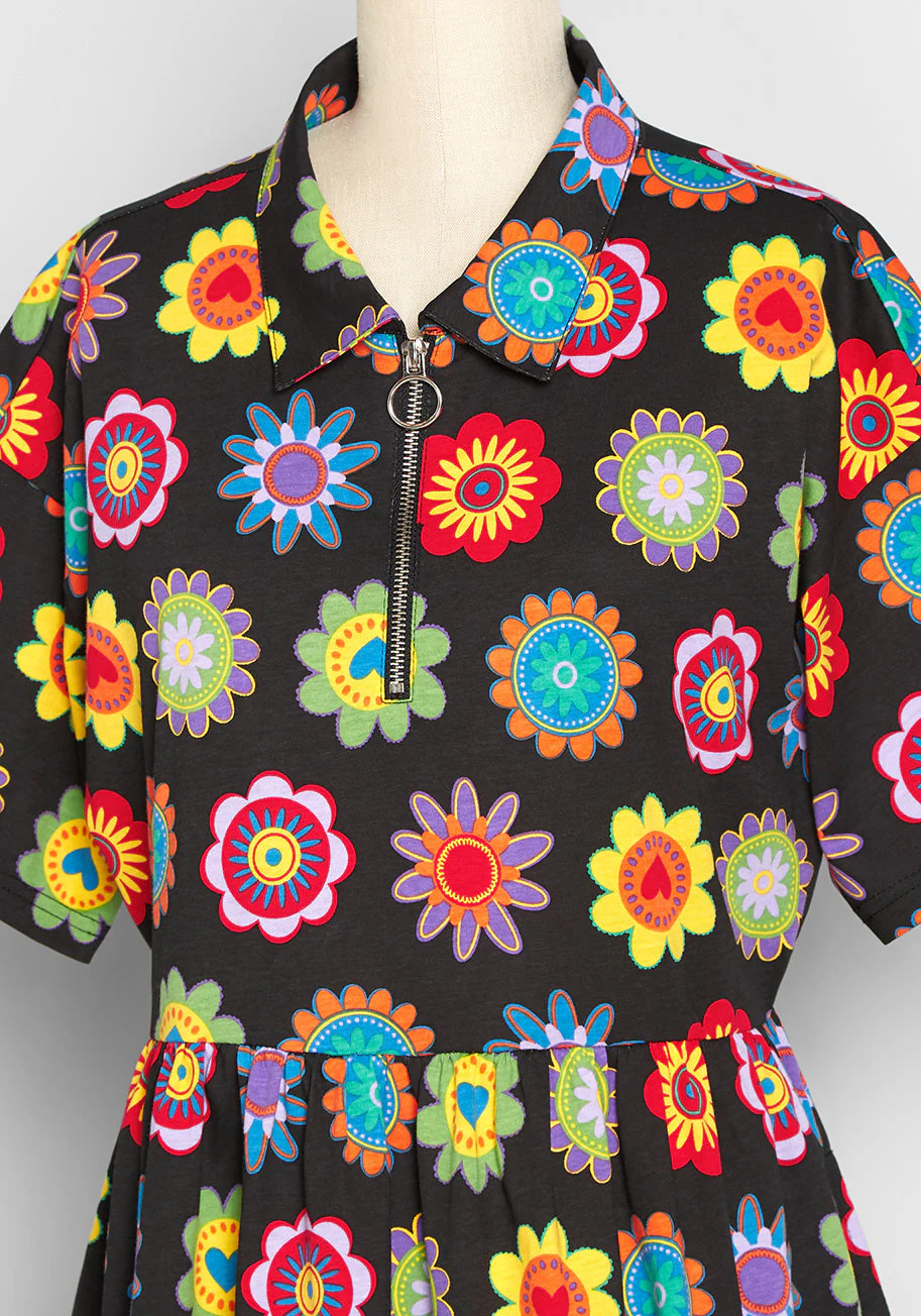 Flower Fashion Fusion Smock Dress