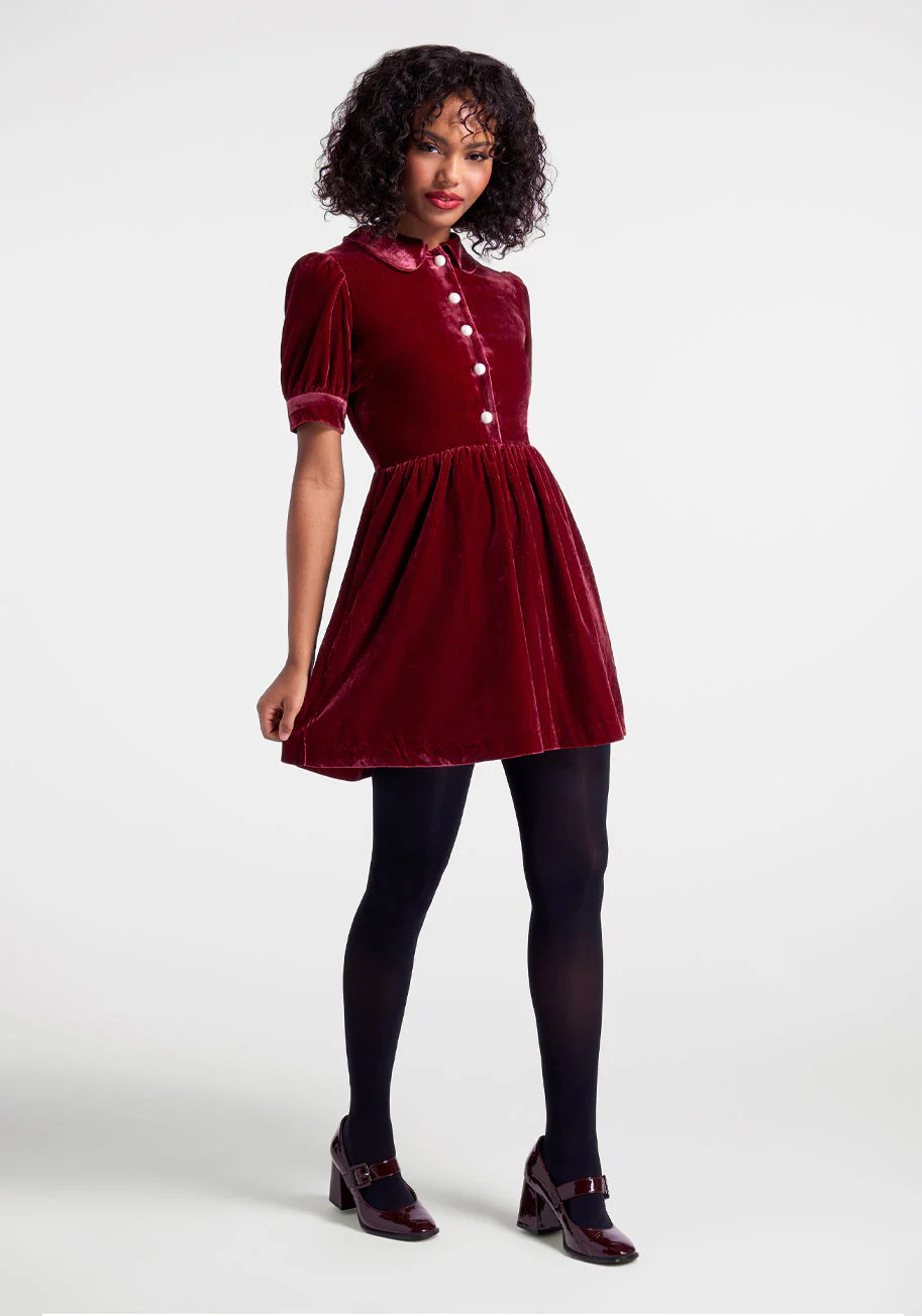 Such A Stunner Velvet Shirt Dress