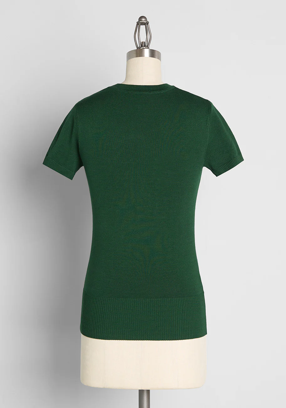 Sweet But Savage Embroidered Knit Top