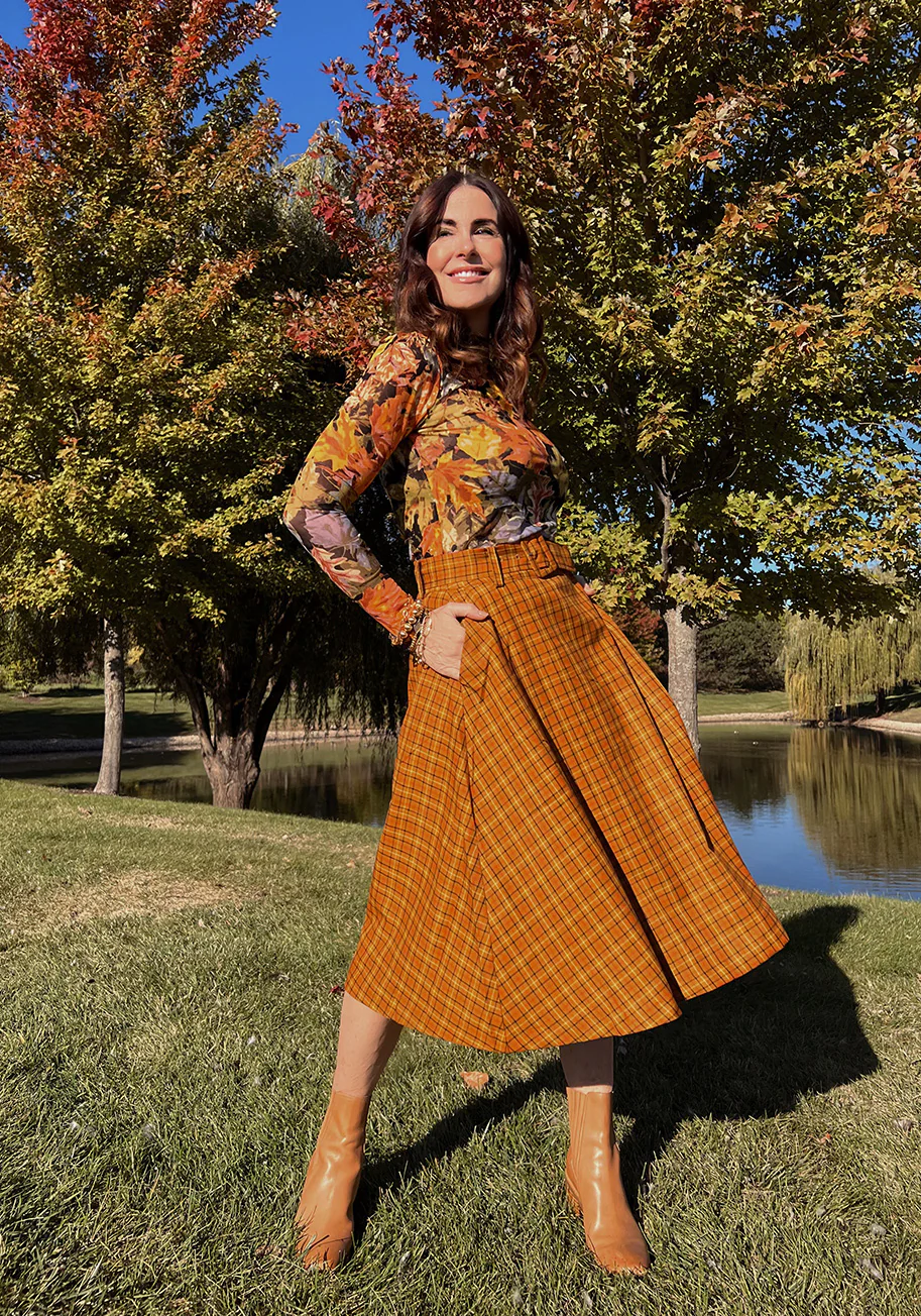 Perfect Timing Belted Midi Skirt