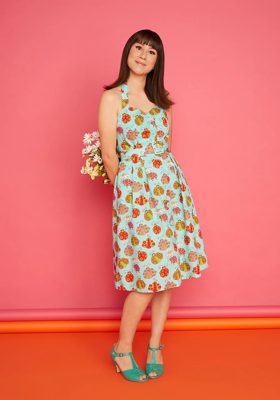 ModCloth x Marisol Muro Aligned With Destiny Fit And Flare Dress
