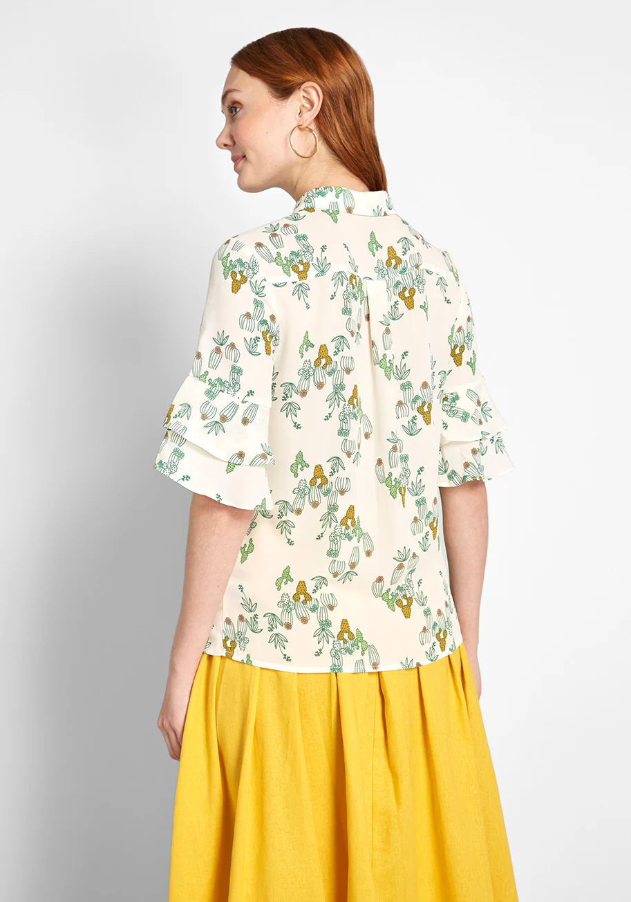 Ruffle and Ready Button-Up Top