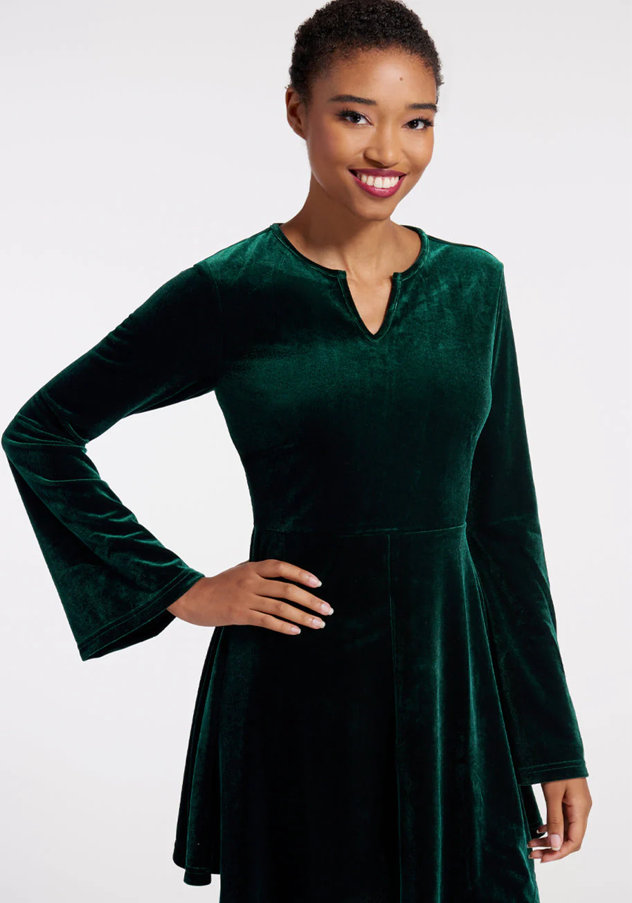 A Bit Wicked Velvet Mini Dress