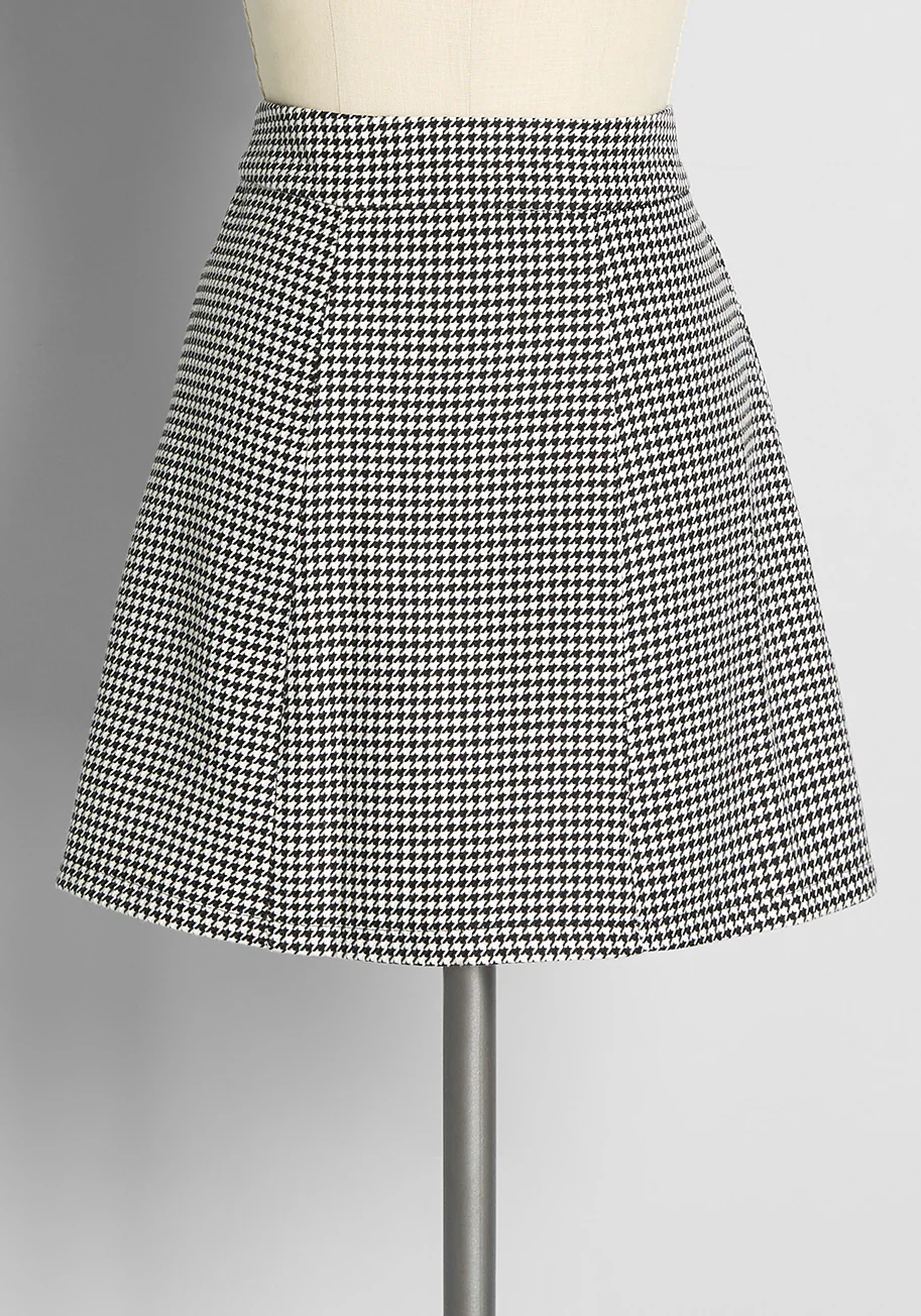 Heartbreaker in Houndstooth Mini Skirt