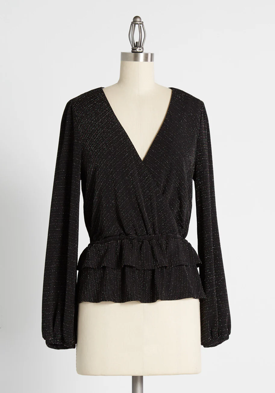 Layered in Luminosity Peplum Top