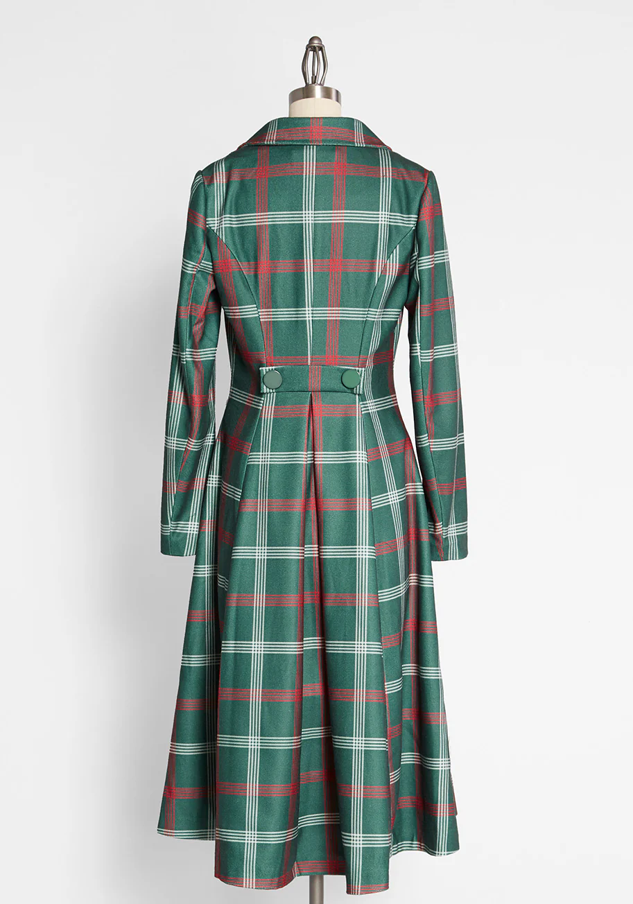 ModCloth x Collectif Pardon Our Trench Plaid Coat