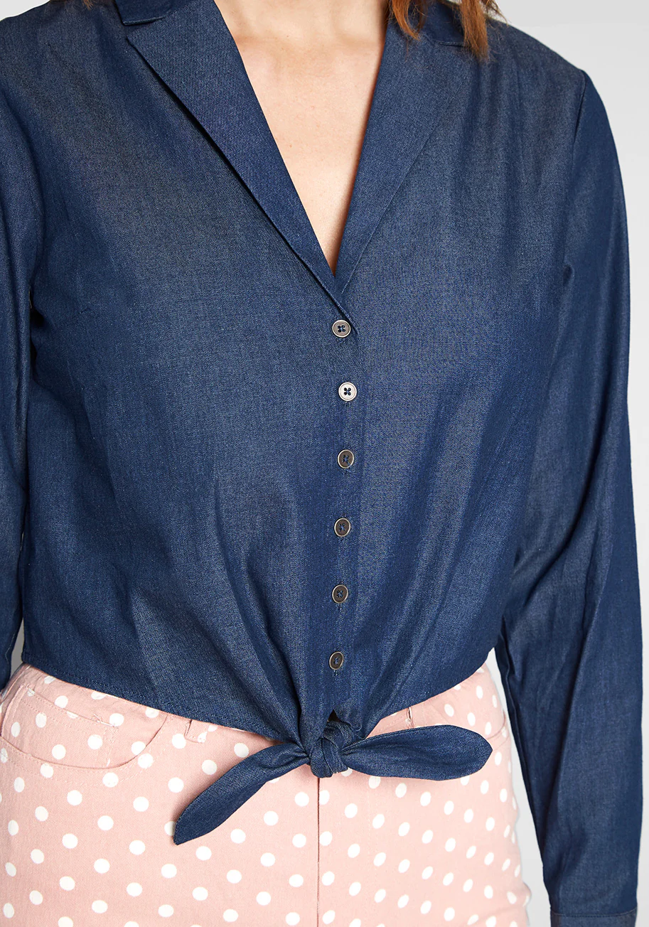 Retro Renewal Cropped Blouse