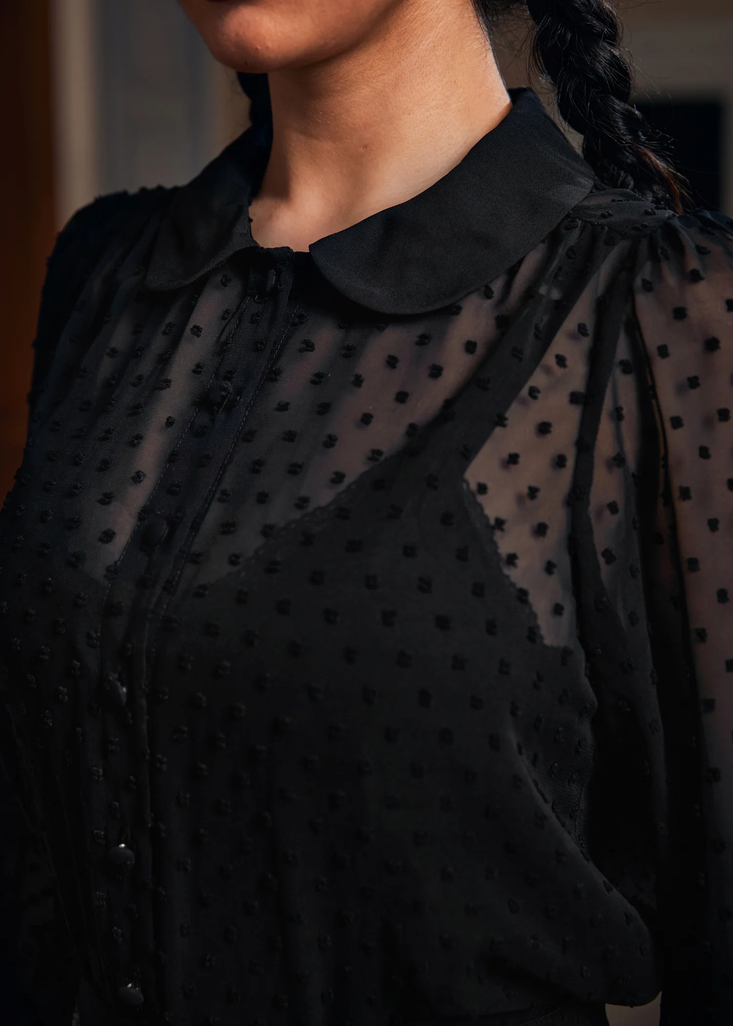 More Mulled Wine Collared Blouse