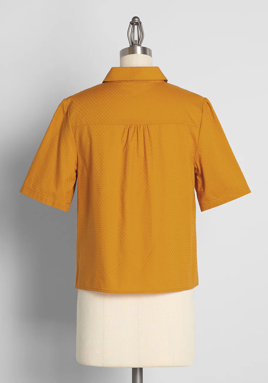 Merry Times in Marigold Tie-Neck Blouse