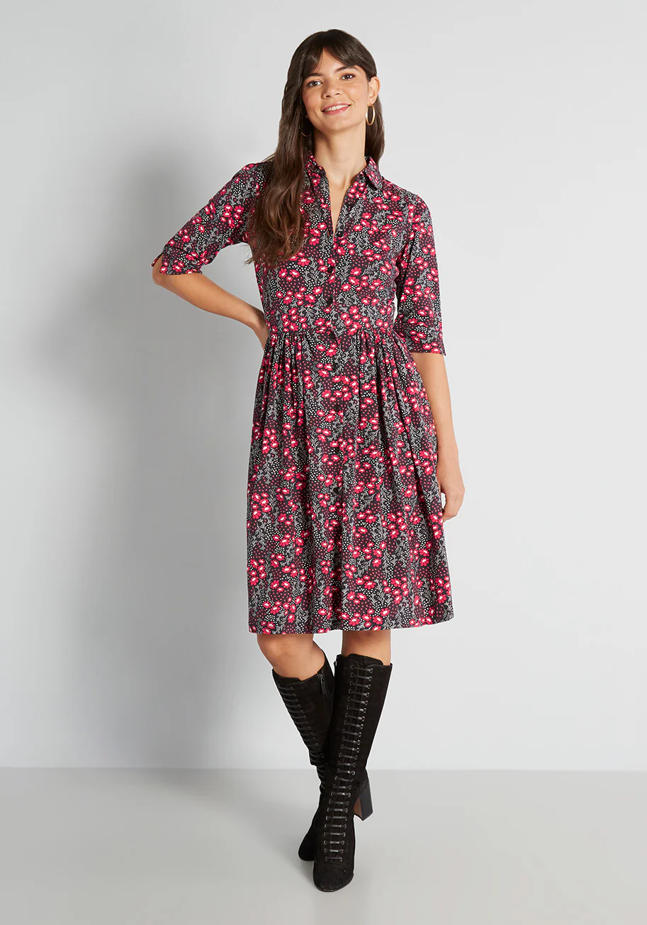 Flowerbeds Forever Midi Dress