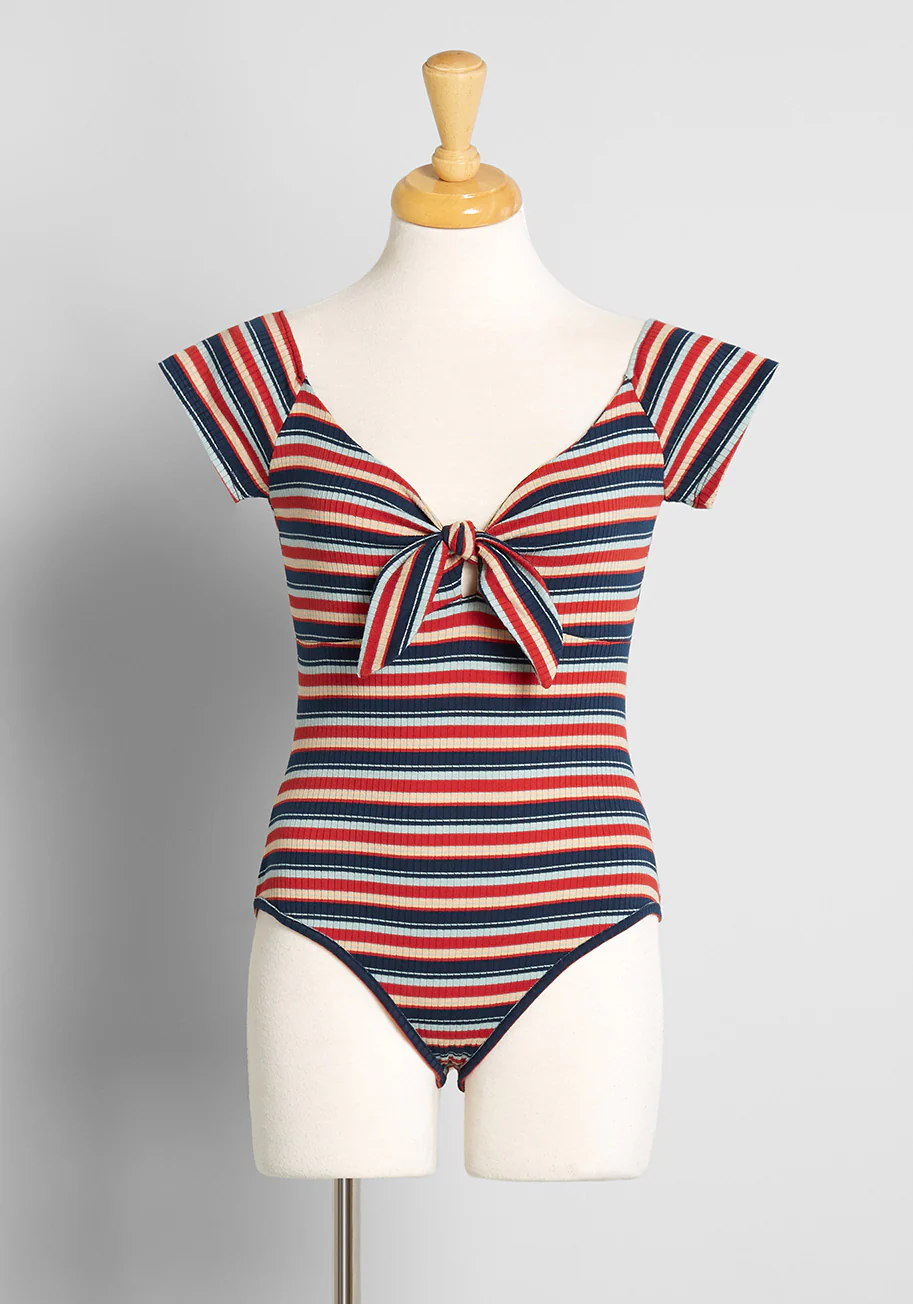 ModCloth x Barbie I Could Bow On Tie-Front Bodysuit