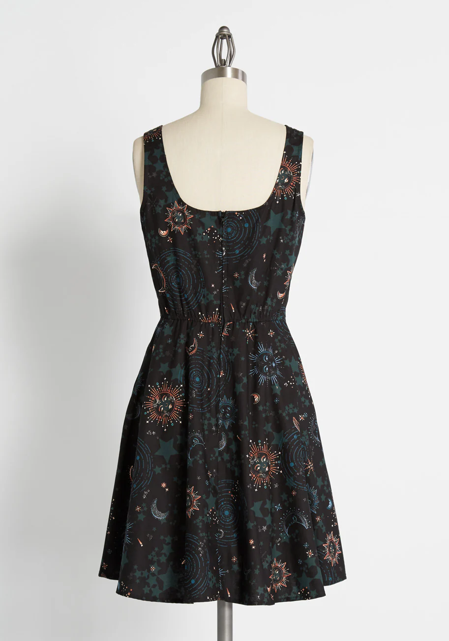 Celestial Swirl Skater Dress