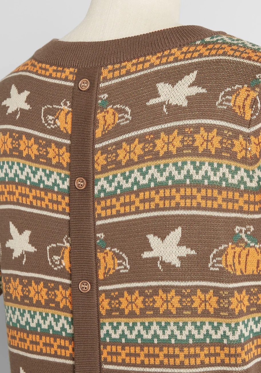 Pumpkin Promises Fair Isle Short Sleeve Sweater