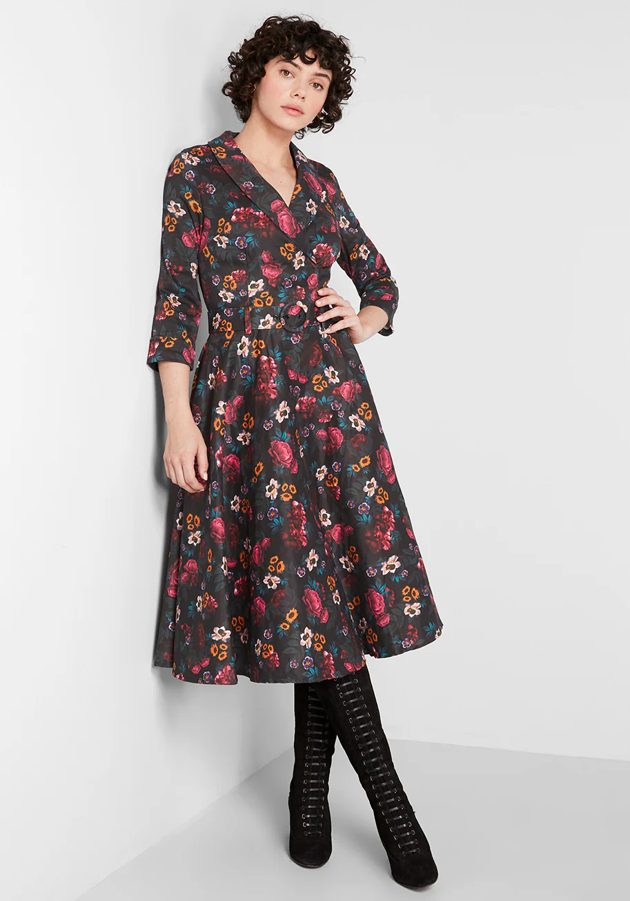 Floral Festivity A-Line Dress