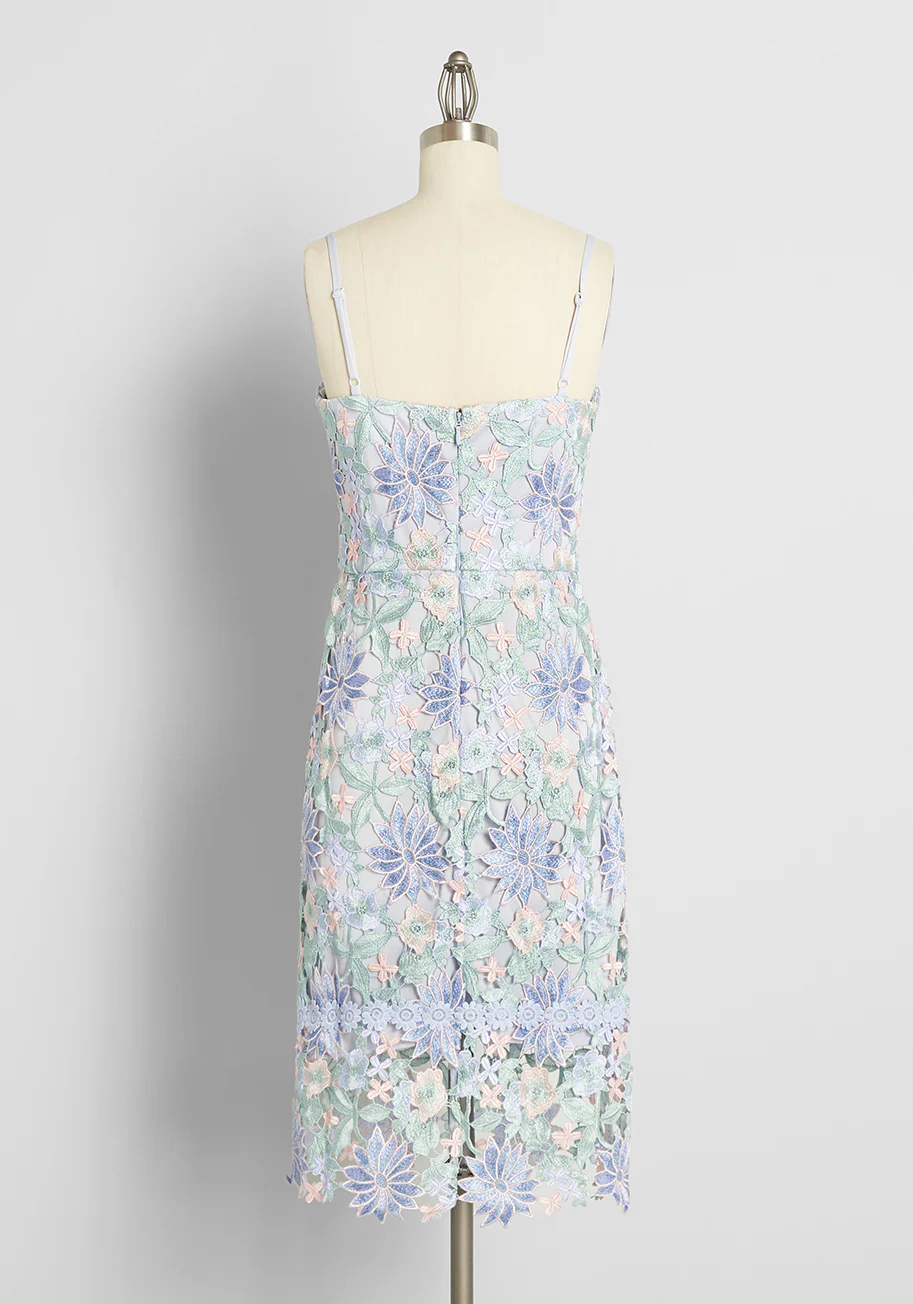 Blooming in Summer Love and Lace Midi Dress