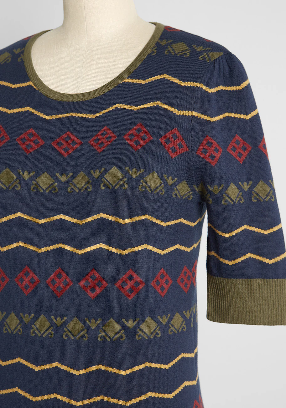 ModCloth x Collectif Pattern of Greatness Fair Isle Knit Top