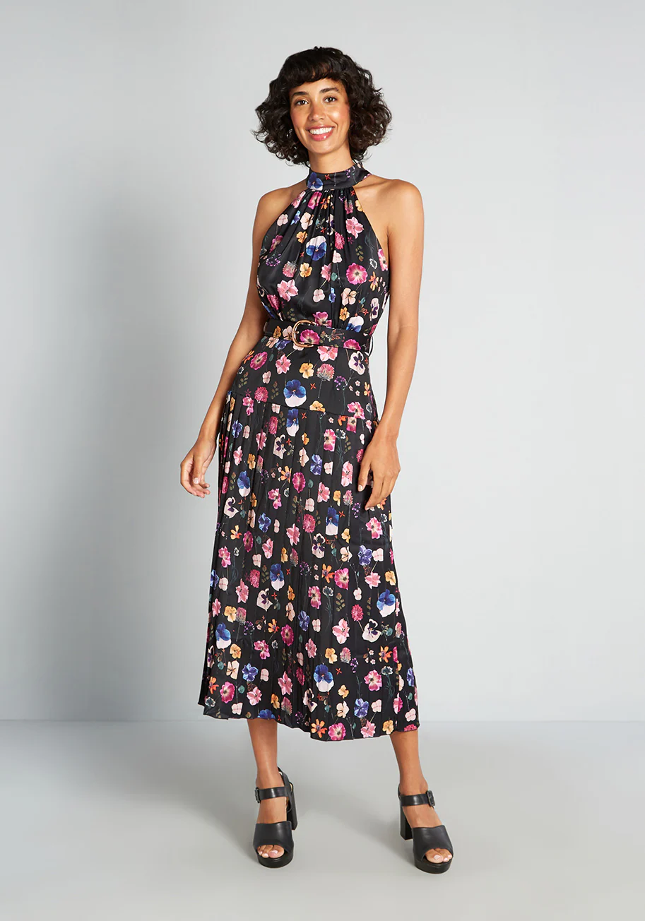 Botanic Bounty Halter Dress