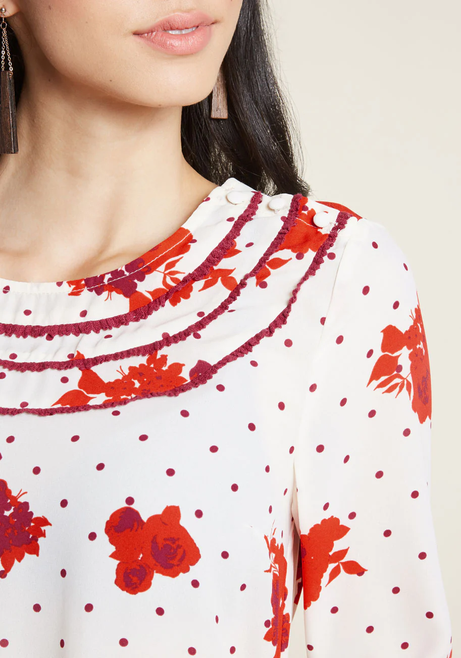 Retro Refresh Long Sleeve Top in Print Mix