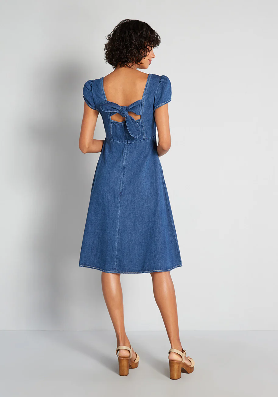 Days in the Countryside Denim Midi Dress