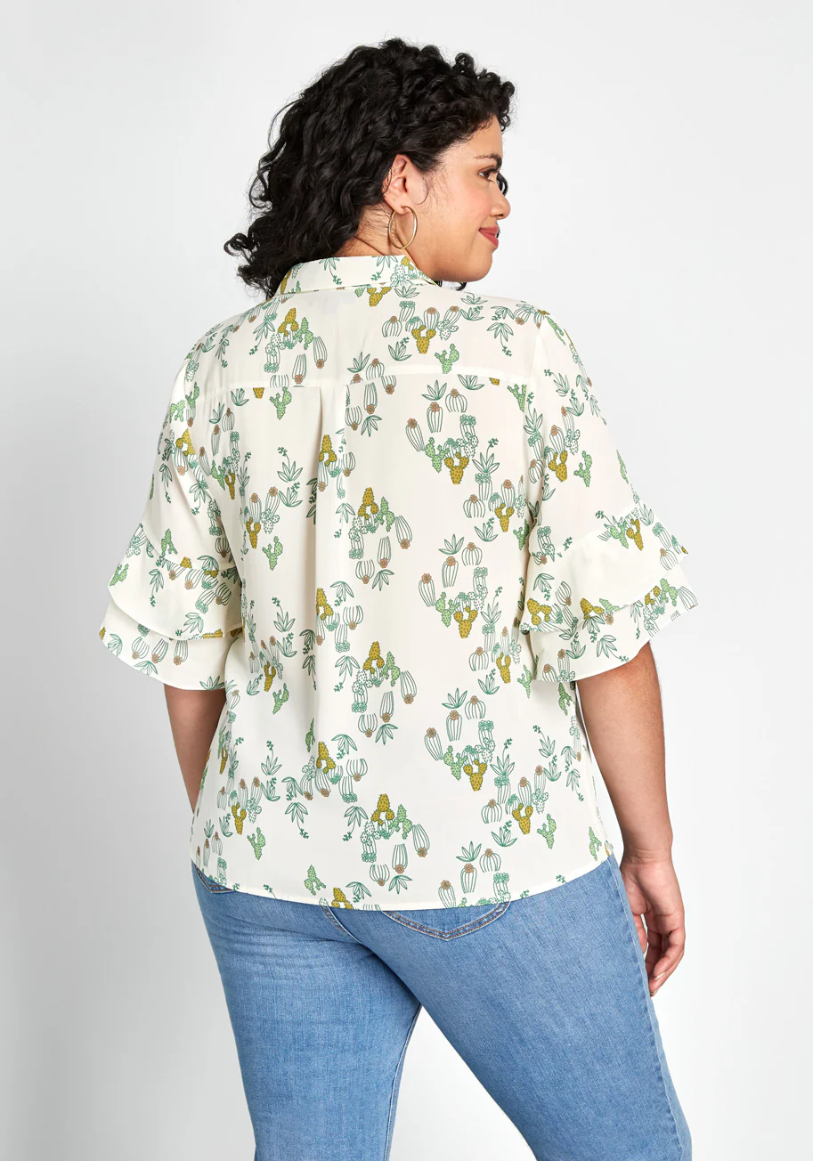 Ruffle and Ready Button-Up Top