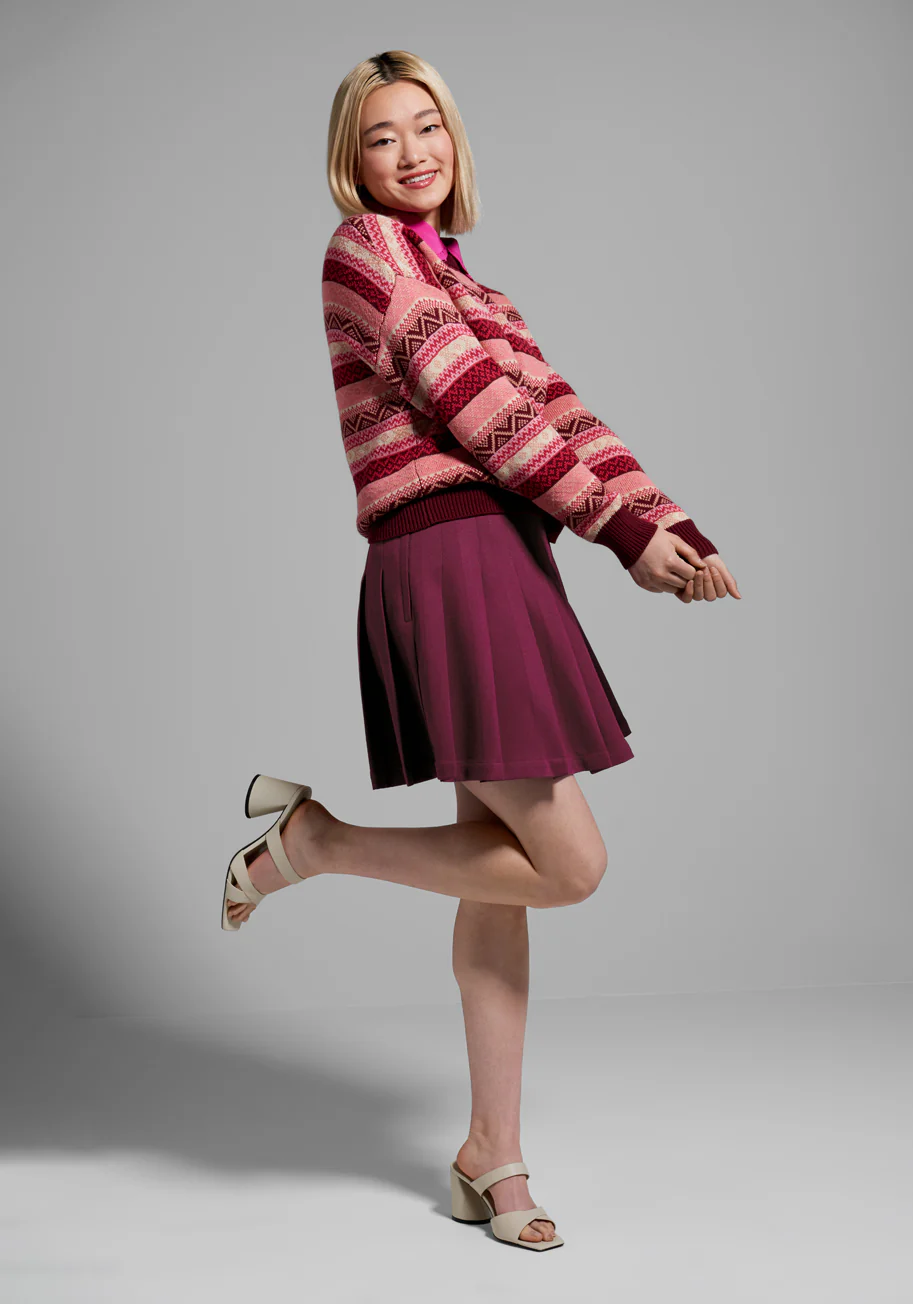 Staying Berry Cozy Fair Isle Sweater