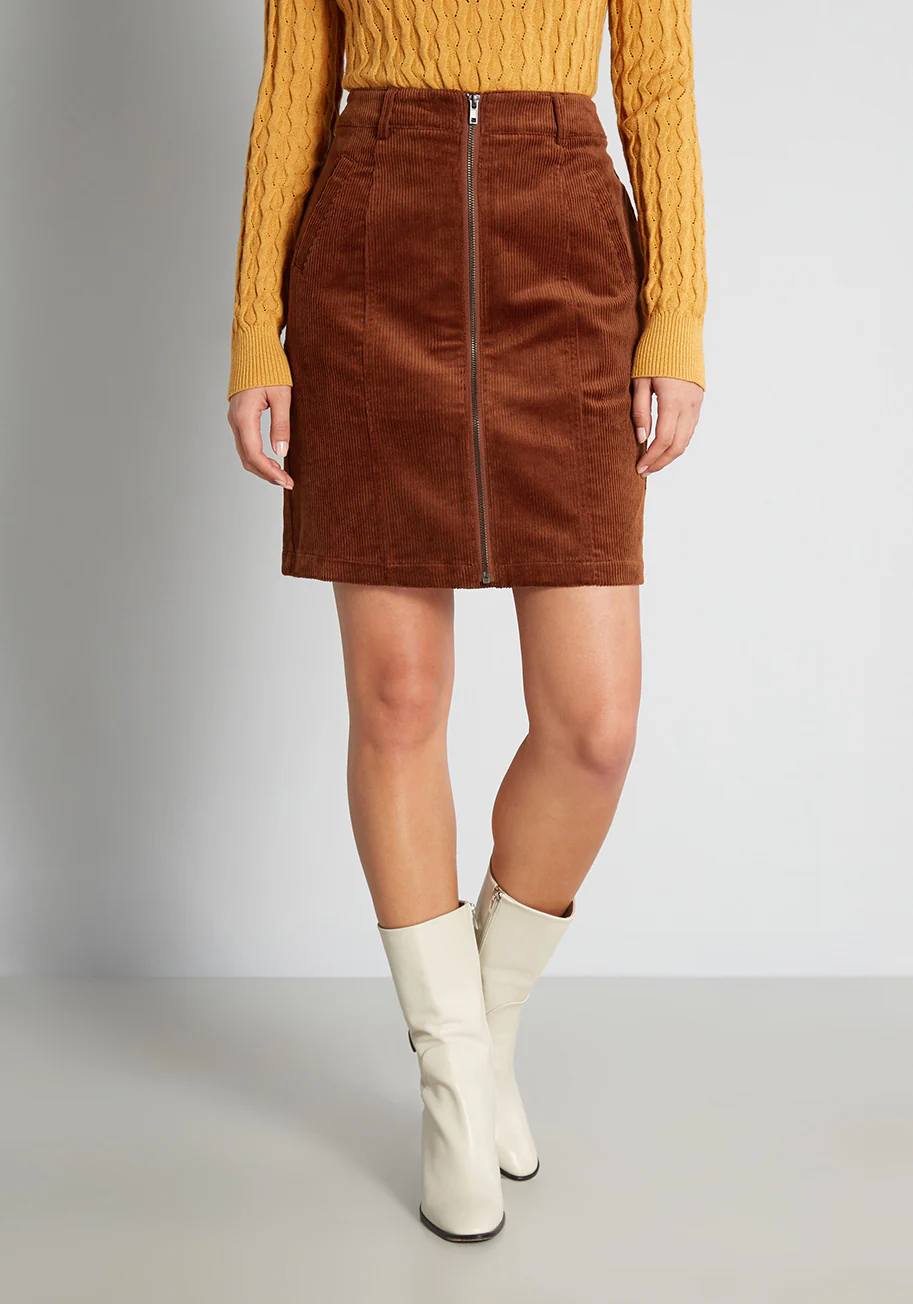 Curious in Corduroy Mini Skirt