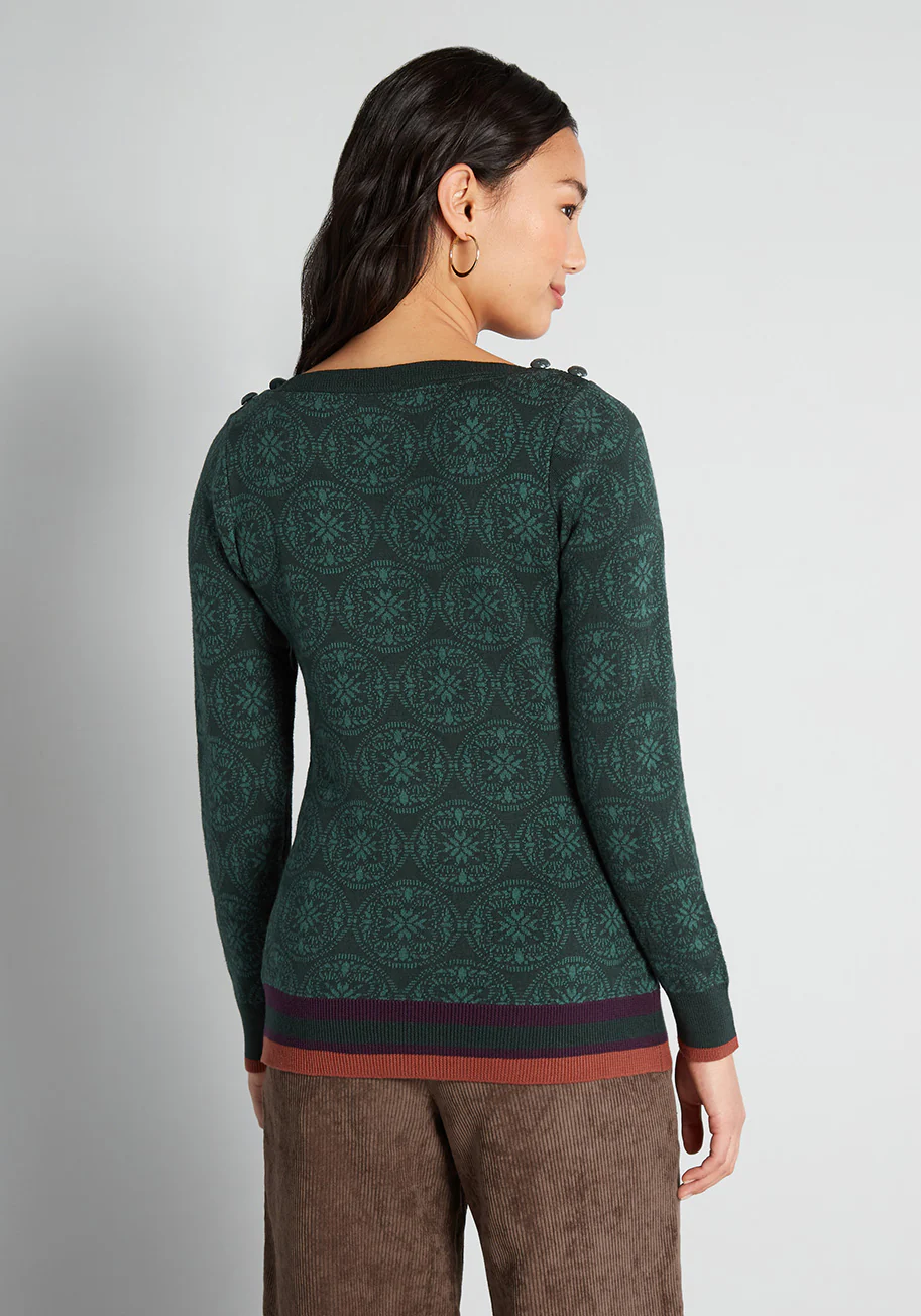An Evergreen Scene Pullover Sweater