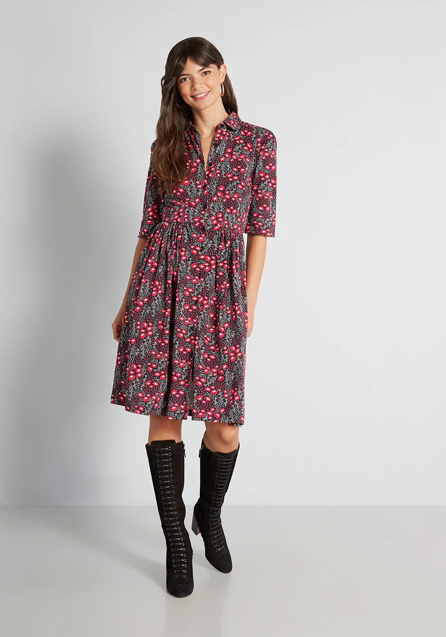 Flowerbeds Forever Midi Dress