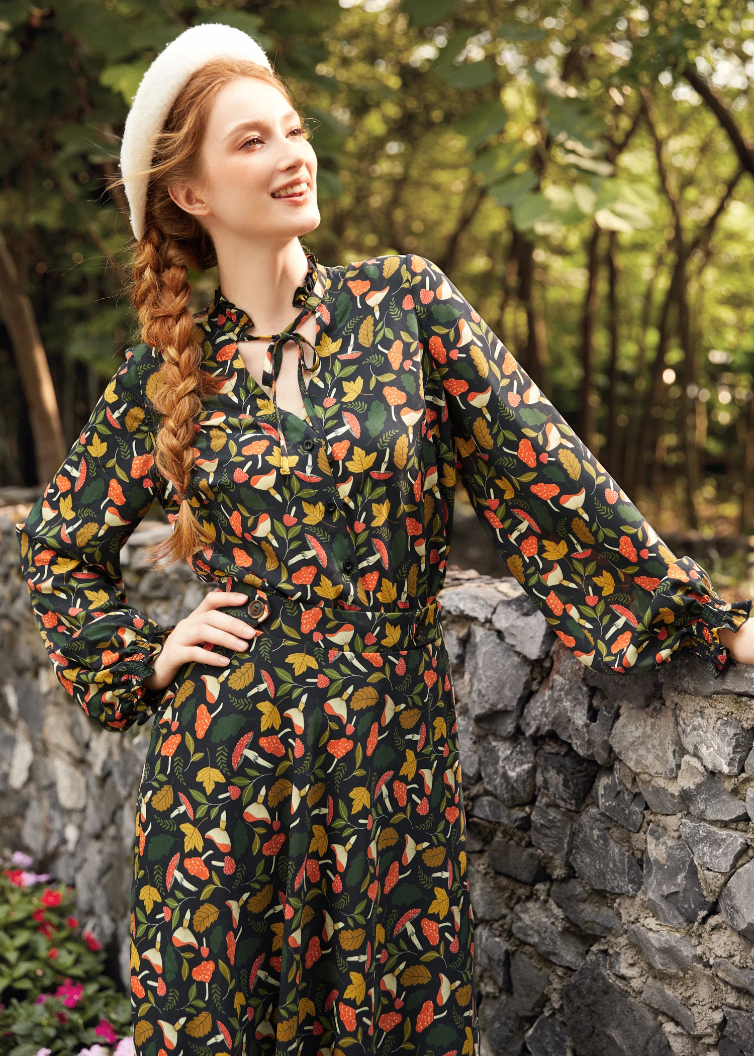 Ruffled Romance Button Front Blouse