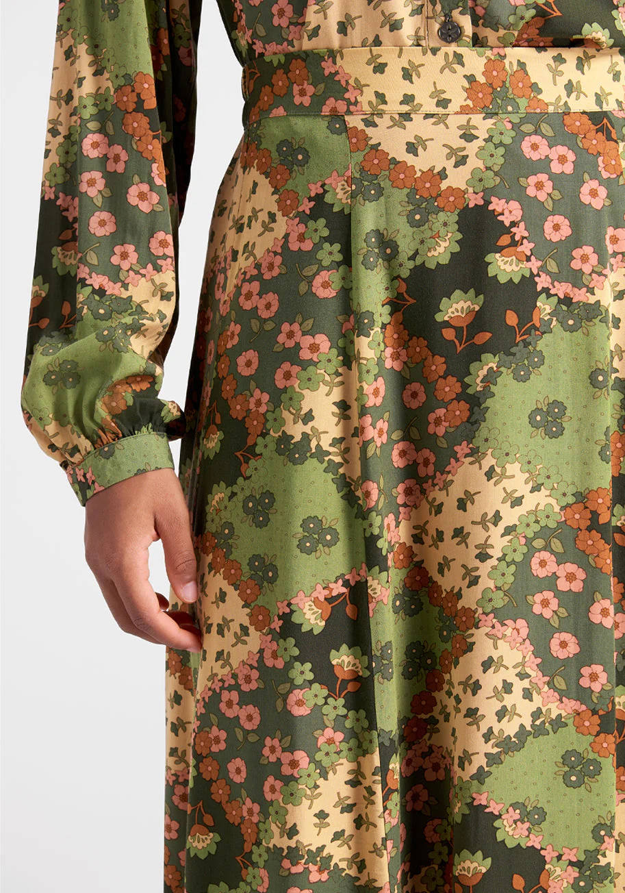 Garden Plot Twist Midi Skirt