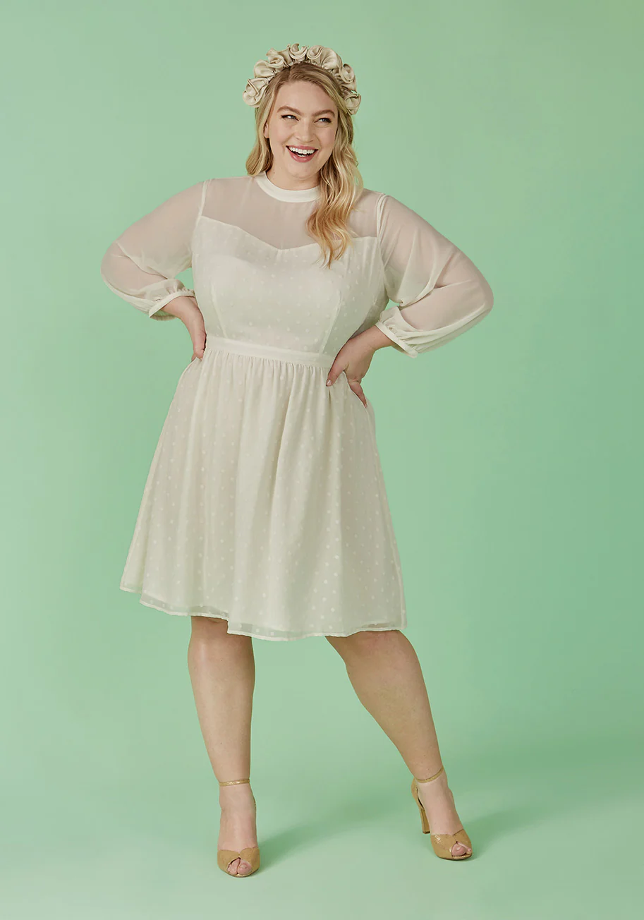 Sheerly Blessed In Bliss Fit and Flare Dress