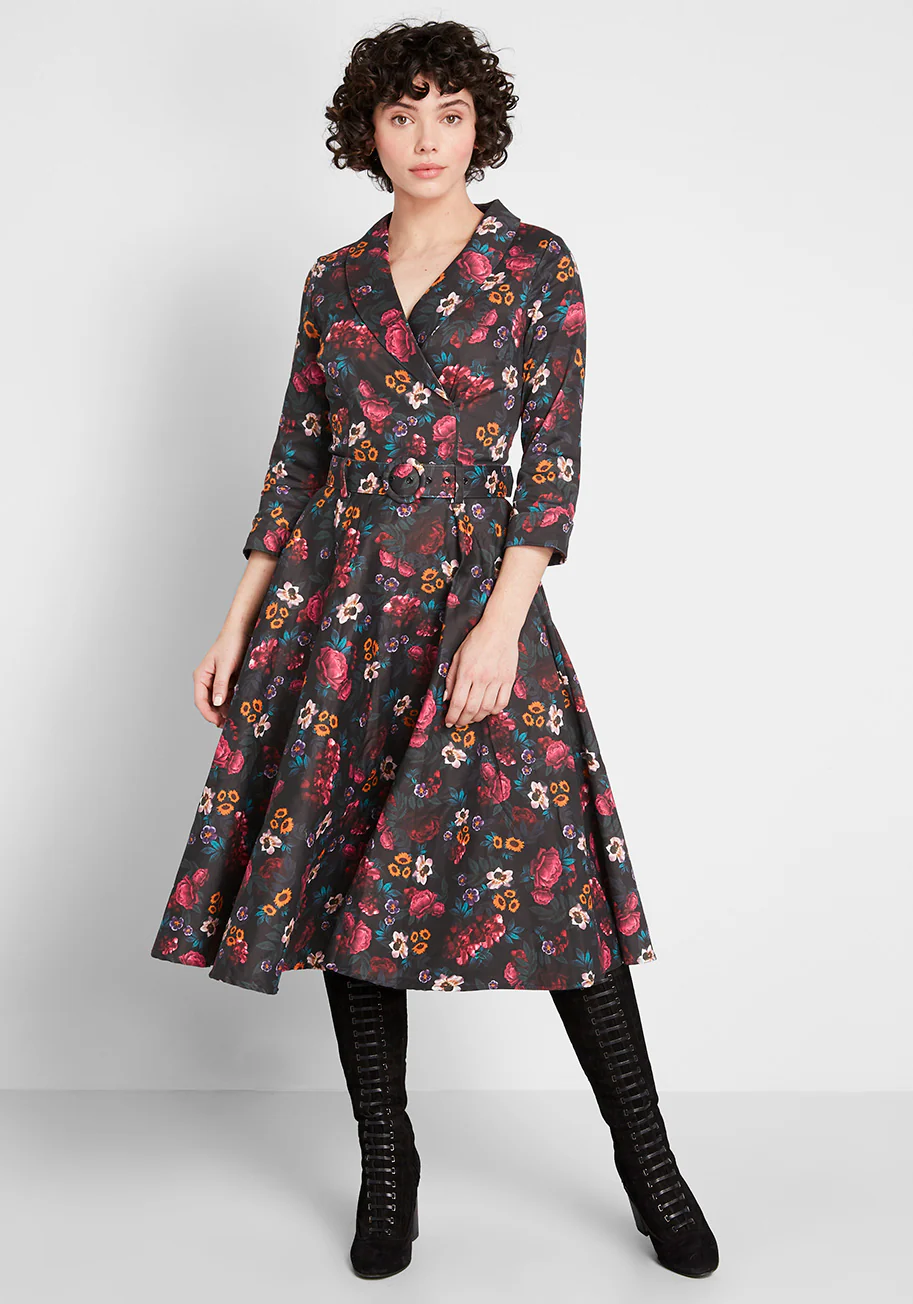 Floral Festivity A-Line Dress