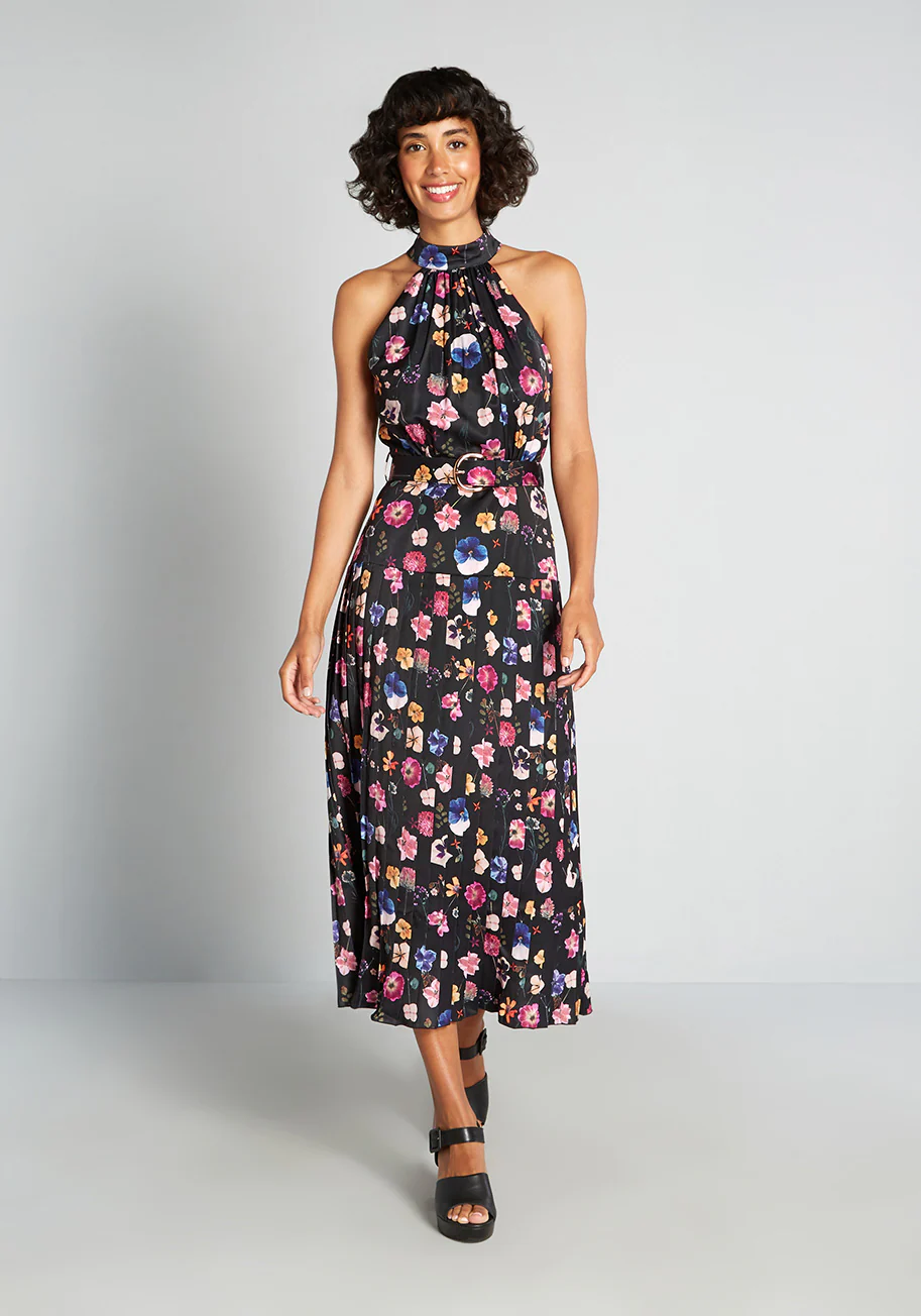 Botanic Bounty Halter Dress