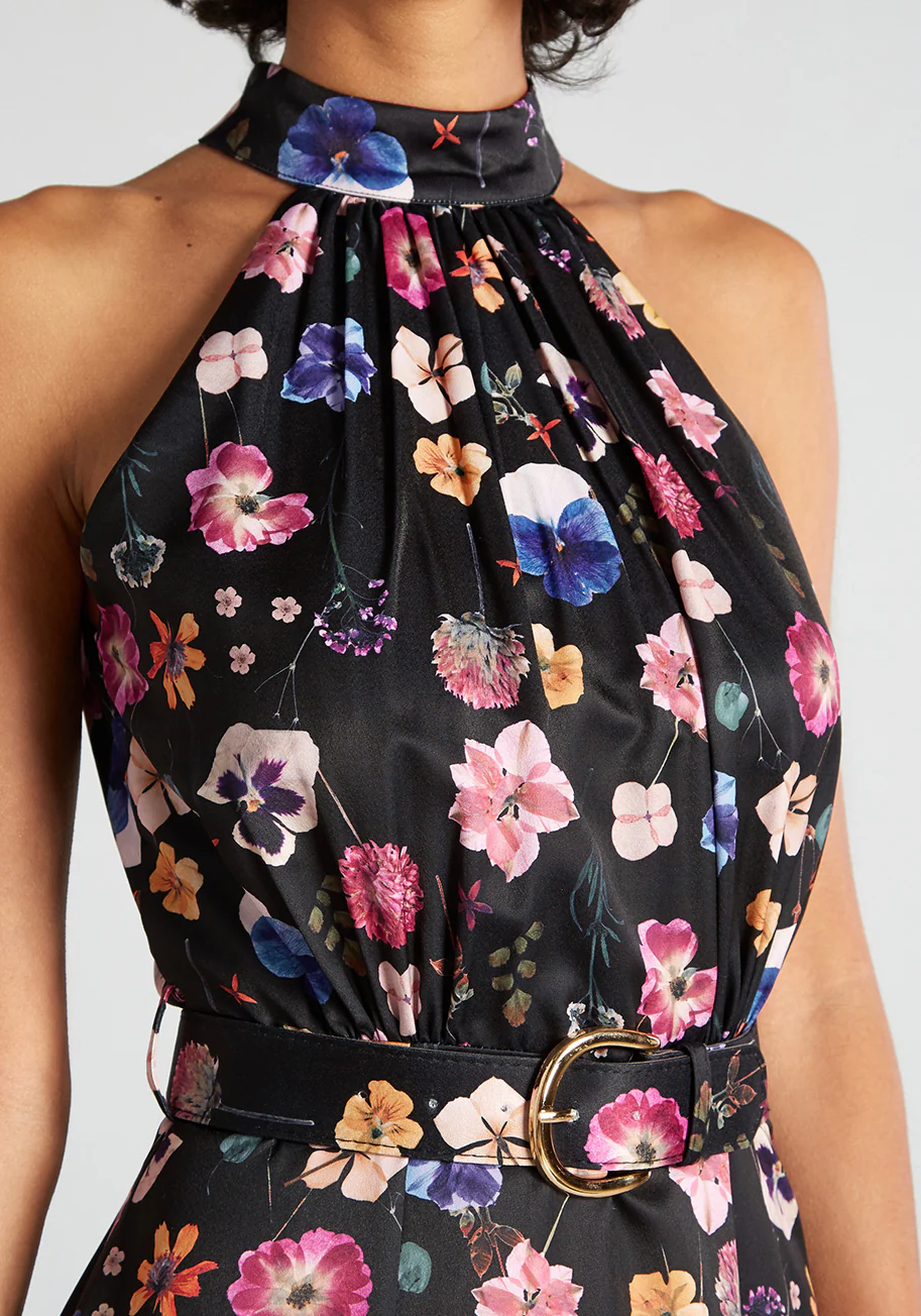 Botanic Bounty Halter Dress