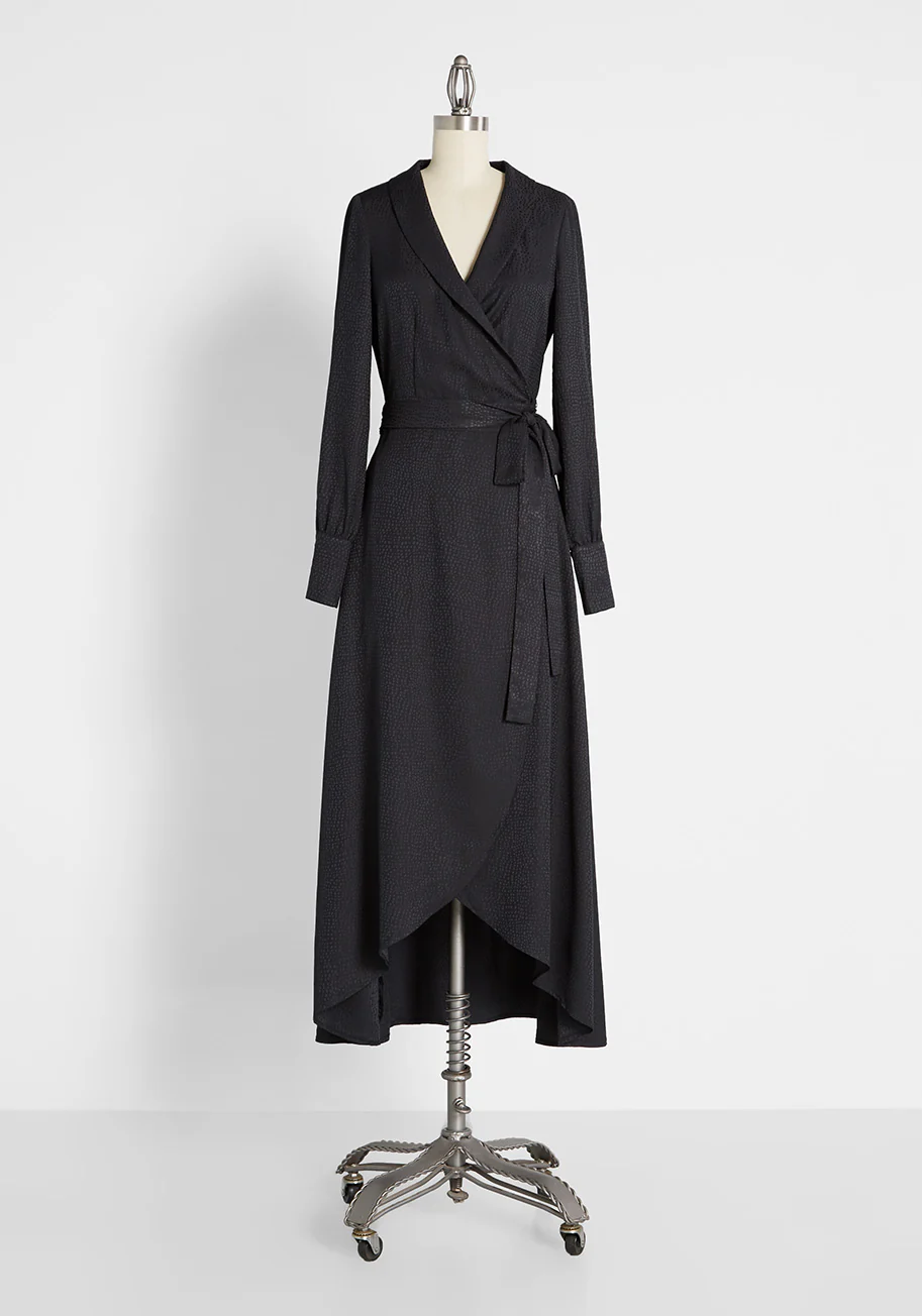 Taking the Lead Maxi Wrap Dress
