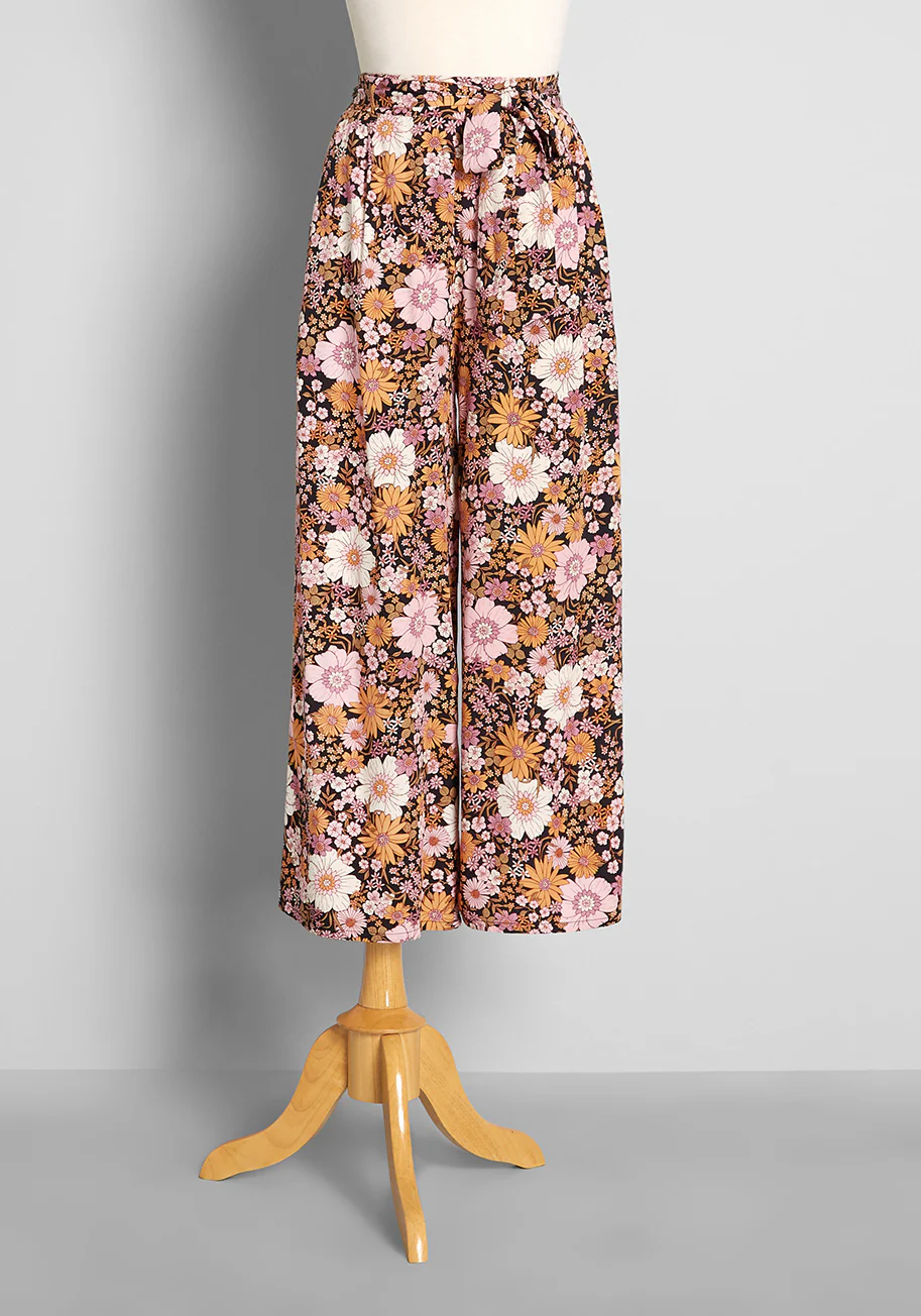 ModCloth x Princess Highway Autumn Floral Wide-Leg Pants