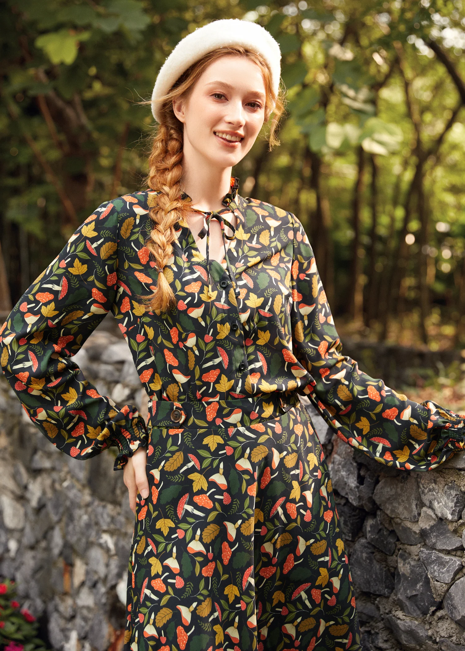 Ruffled Romance Button Front Blouse