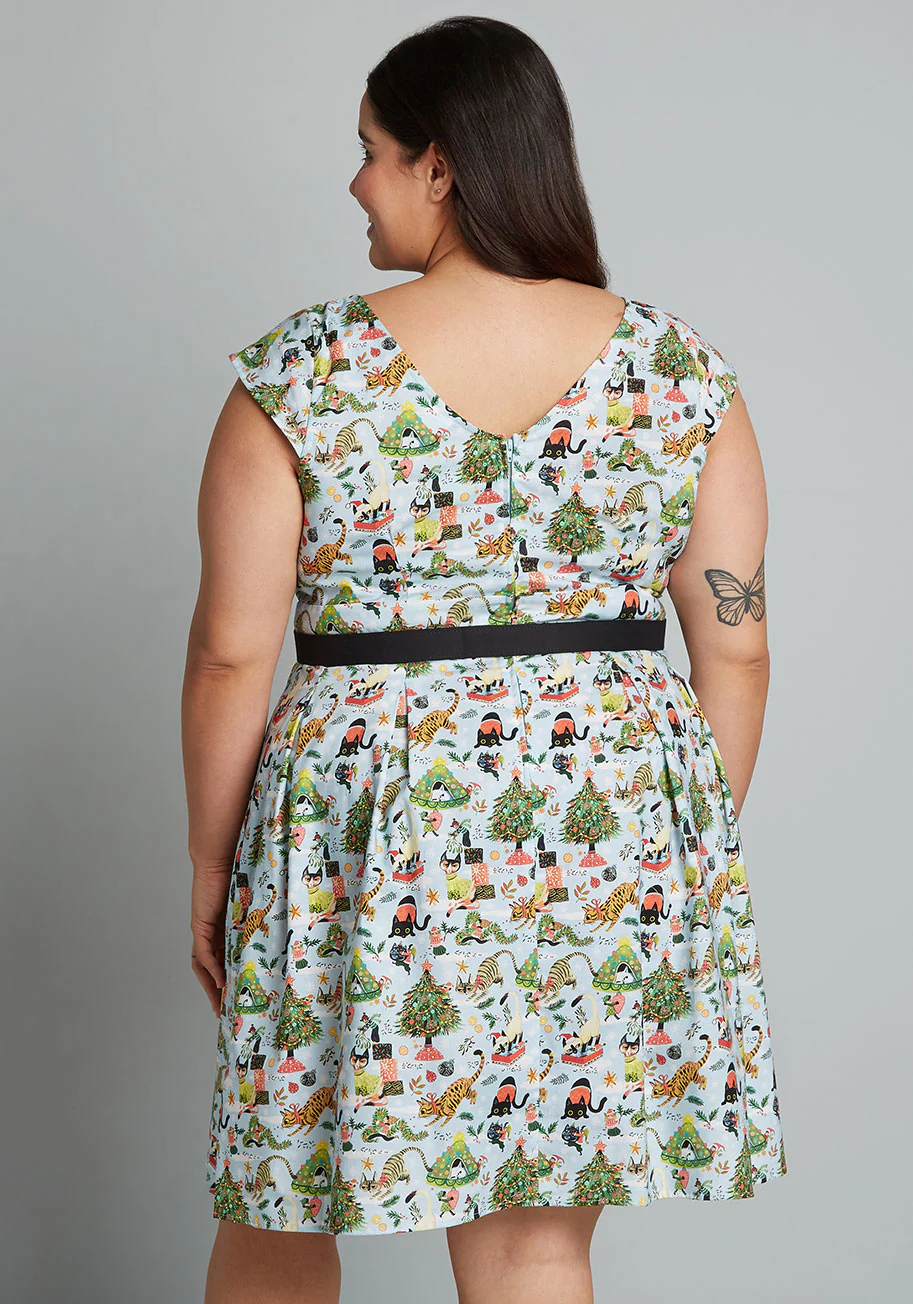 ModCloth X Retrolicious Making Meow-y A-Line Dress