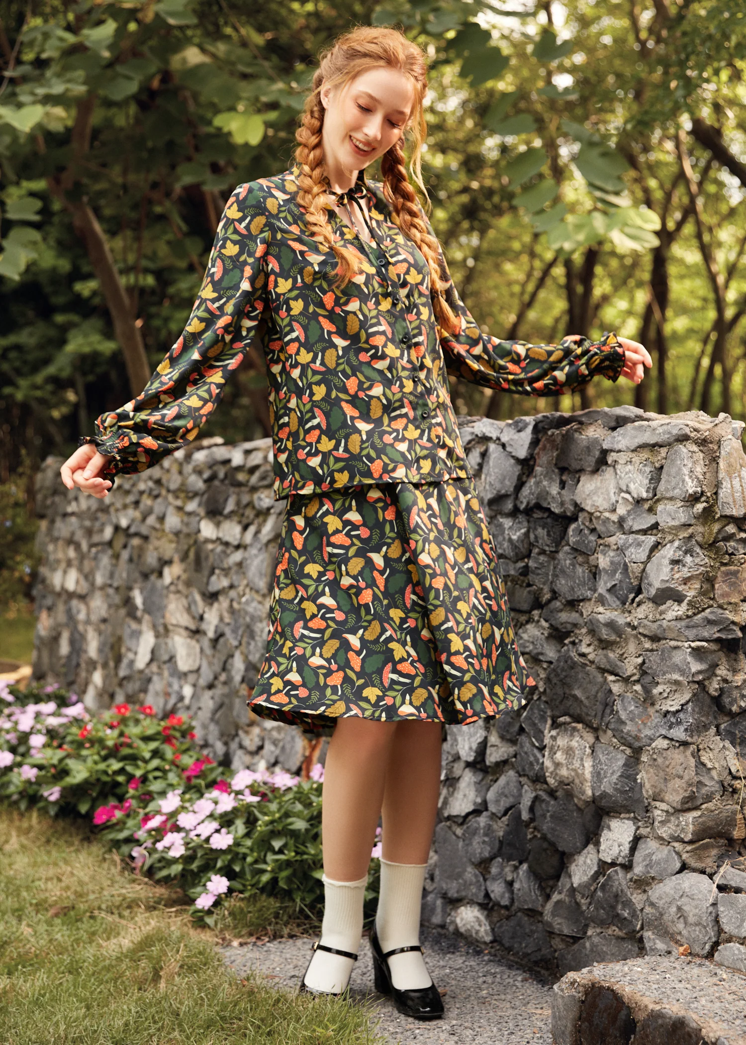 Ruffled Romance Button Front Blouse